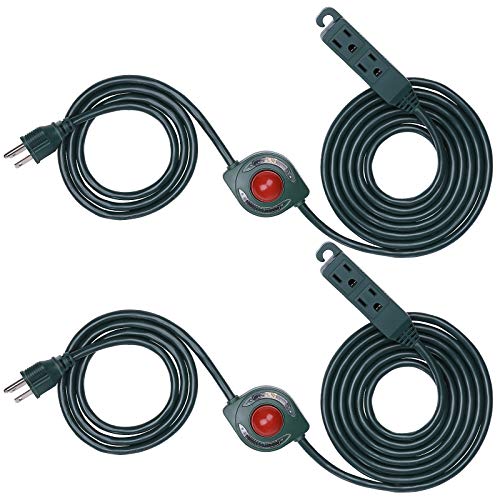 DEWENWILS 12 FT Foot Switch Extension Cord, 3 Grounded Outlets, 16/3C