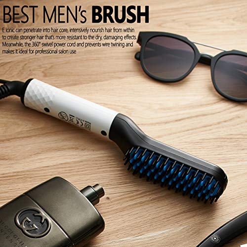 2020 Beard Straightener for Men - Petite Beard Straightening Comb - Mens Heated Beard Brush Straightener With Ionic Effect