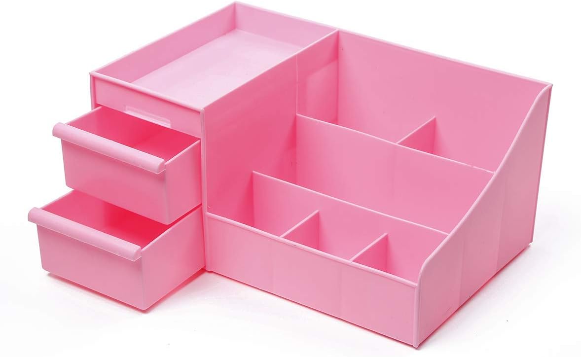 Hojo Cosmetic Organizer Case Multilayered Bottom Hollow Multipurpose Storage Box Plastic Drawer Makeup Jewellery Container Lipstick Skin Care Product Rack Multicolor