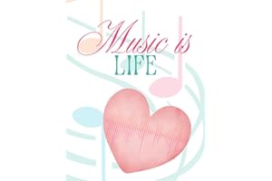 Music Is Life: Large Wide Lined Notebook with Musical Notes | 8.5x11 Notebook for Musicians, Songwriters & Music Lovers (100 
