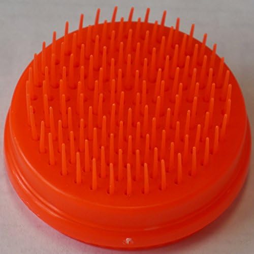 Molor Scalp Stimulating Shampoo Brush Self-Cleaning Body and Head Massaging Scalp Brush – Soft Plastic Retractable Bristles – Ideal for Wet and Dry Hair Orange Made In USA