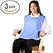 Terry Cloth Adult Bib with Velcro Closure - 3 Pack (Blue)