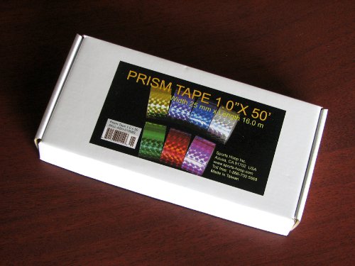 Decorating Adhesive Prism Laser Tape - 1 in. (1.0") X 50 Ft. 7 Color Set for Sport Hoop Hula Hoop, Baton Tape, Reflective Prismatic Adhesive Tape Roll. Safety Glare Tape - Thumbnail 2