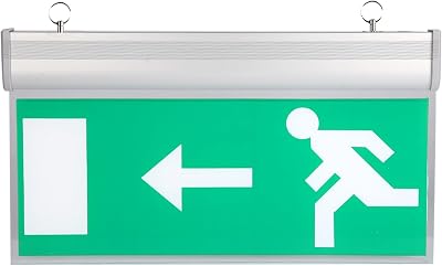 Tangxi LED Green Emergency Exit Sign Light, Safety Evacuation Indicator (Left)