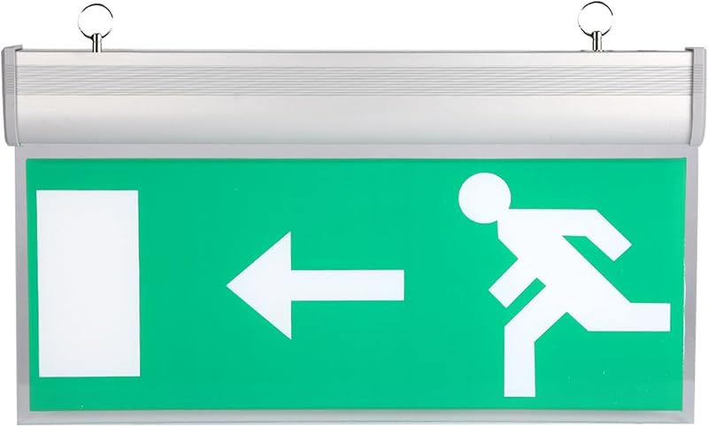 Tangxi LED Green Emergency Exit Sign Light, Safety Evacuation Indicator (Left)