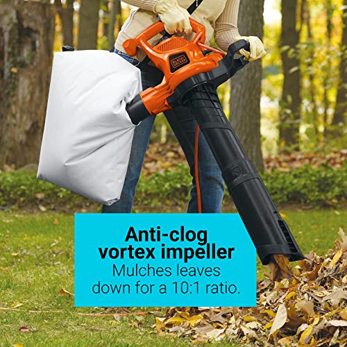 BLACK+DECKER 3in1 Leaf Blower, Leaf Vacuum and Mulcher, Up to 230 MPH