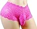 Sissy Pouch Panties Men's Silky Lace Bikini Briefs Girly Underwear Sexy for Men-ls (M, Bright Pink)