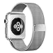 Apple Watch Band, 42mm Milanese Loop Mesh Smooth Stainless Steel Strap Freely Fully Magnetic Closure Clasp Metal Strap Wrist Band Replacement Bracelet for Iwatch & Sport & Edition Silver 42mm