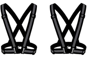 HYCOPROT Reflective Vest 2 Pack Safety Gear with High Visibility Adjustable Straps for Running, Jogging, Cycling, Walking