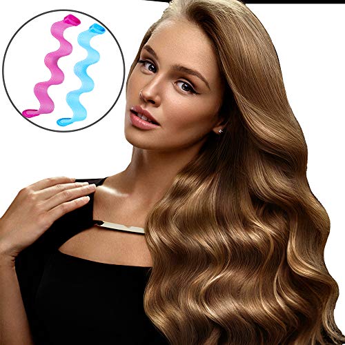 Duufin 60 Pcs Wave Hair Curler Rollers Heatless Water Ripple Curlers Magic Hair Rollers DIY Hair Style Tools Set for Women and Girls (Bonus: 2 Pcs Hooks)