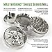 MasterGrind Shield Series 4-Piece Mill Grinder for Herb-Spices-Tobacco - Large (2.5 inch - 63mm) - Silver - Premium Aluminum Grinder with 3 Chambers - Micron Screen - Includes Mini-Scraper