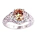 Psiroy 925 Sterling Silver Plated Round Simulated Morganite Floral Cocktail Ring for Women Size 7