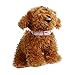 haoricu Doggy Collar, Small Dog Pet Puppy Cat Collar Rhinestone Crystal Necklace Pendent Leather Jewelry Collar for Dog (S, Pink)