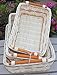 ShopOnNet RT430712-3 Handwoven Retangular Wicker Storage Basket with Handle in Cream and Brown (Set of 3)