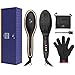 USpicy Hair Straightening Brush Anti Frizz, Adjustable Temperature Hair Straightener Brush Portable, Hair Brush Straightener Auto Shut Off