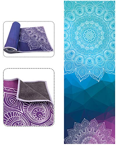 nobrand Gear4sportz Mat Towel Non Slip Sweat Absorbent Hot Yoga Towel Oversize Convenient Widened Folded Fitness Blanket 72″x 24″ for Lover