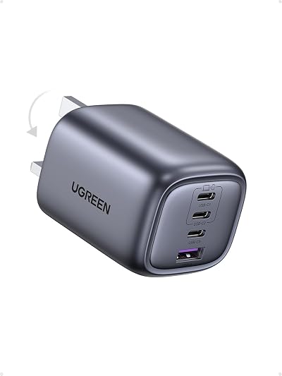 UGREEN 65W GaN USB C Charger 4-Port Foldable Fast Plug iPhone iPad MacBook