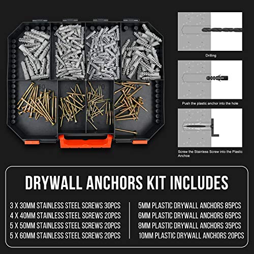 Luckyway 400Piece Screwdriver Bit Set/Drill Bit Set,Plastic Drywall