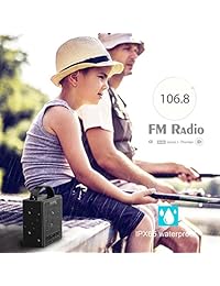 Altavoz Bluetooth inalámbrico portátil Regalo de radio FM para padres, AncordWorks 8W Impermeable   Ducha   Exterior con reloj despertador Reproductor de MP3 Teléfono manos libres Micrófono de llamadas, Ranura Micro SD TF, Antena Externa