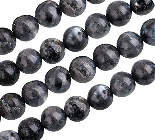 Gemstone Agate Black White Labradorite Round 4 mm 6 mm 8 mm 10 mm - Pearl Necklace, Stone, Black, 8 mm 15 Stück