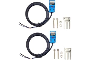 Haldzemo SN04-N2 NPN NC Inductive Proximity Sensor Normally Close Detection Approach Switch with SN Bracket (Blue, 2 Pack)