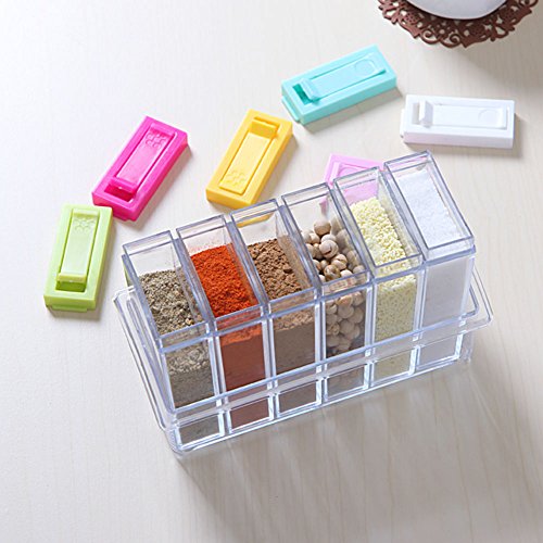 1set /6Pcs Kitchen Storage &amp; Organization Accessories Spice Jar Kitchen Condiment Box Acrylic Spices Storage Seasoning Boxes Transparent 17cm x7cm x11cm