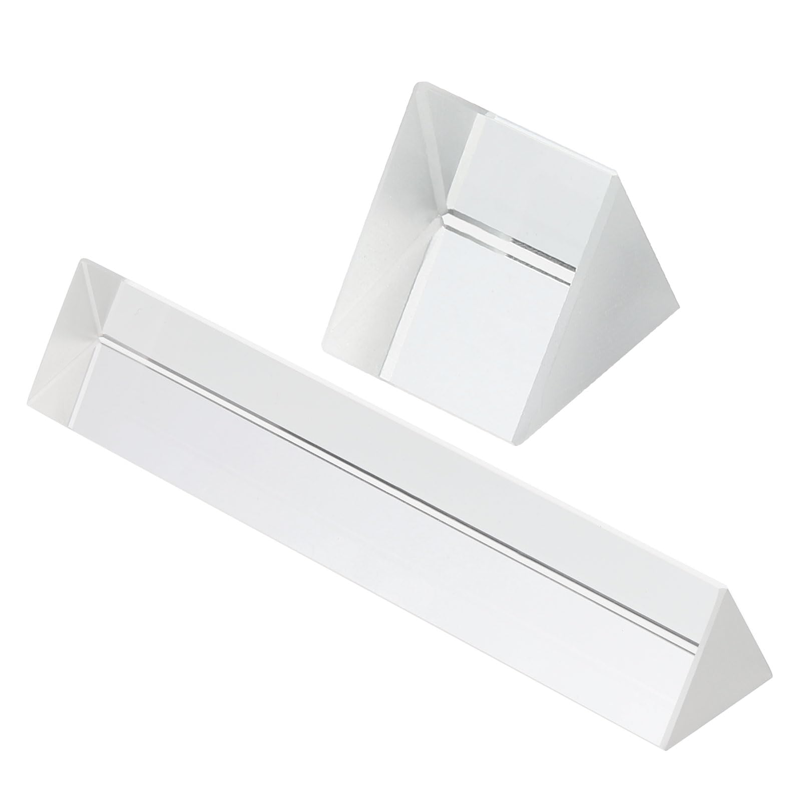 PATIKIL 1"/6" Triangular Prism Set, 2 Pack Glass Optical Crystal Rainbow Prism for Photography Physics Teaching Lights Photo, Clear