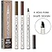 Vanelc Microblading Eyebrow Tattoo Pen with a Micro-Fork Tip,Long Lasting,Smudgeproof Liquid Eyebrow Pencil for Natural Hair-Like Defined Brows 2019 New Version (Dark Grey)