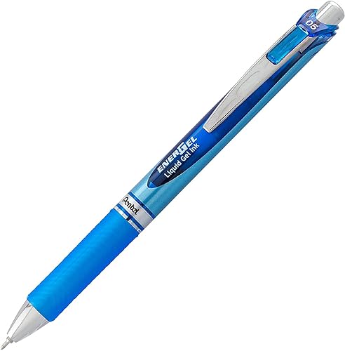 Pentel Energel mm Rtx Retractable, 12 Pack of Black Blue