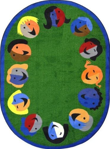 Joy Carpets - Joyful Faces - Green Round 7'7" - Boarder