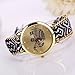Towallmark(TM)Women Elephant Pattern Weaved Rope Band Bracelet Quartz Dialwatch Gift(Black+White)