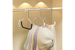 5 PCS Multi-Functional Space-Saving Hat & Scarf Hanger - Non-Slip PVC Coated Clothes Rack Organizer for Closet, Wall, Balcony
