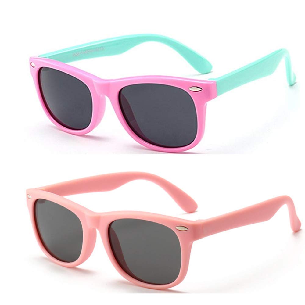 FOURCHEN Kids Polarized Sunglasses TPEE Flexible Frame for Girls Boys Age 3-10