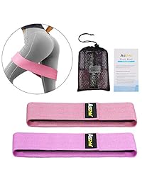 Asgym bandas de resistencia para piernas y glúteos, banda elástica antideslizante, tejido pesado para entrenamiento, para hombres y mujeres, activa glúteos y muslos (2019 Upgrade)