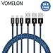 Lightning Cable, 3Pack 10FT Nylon Braided Extra Long Tangle-Free Cord Lightning Cable Certified to USB iPhone Charger for iPhone 7/7 Plus/6S/6 Plus, SE/5S/5, iPad, iPod Nano 7-[Blue+Black]