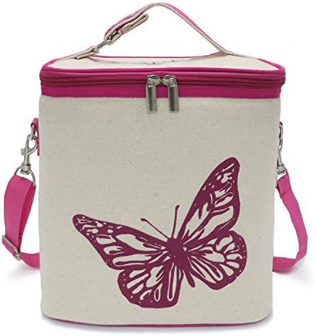 Butterfly 8L Insulated Lunch Tote Bag Foldable 2-Way Carrying Grocery Cooler Organizer for Work Bottle Snacks Lunch Fresh