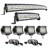 52 Inch LED Light Bar 1125W 97500LM Curved Combo 22