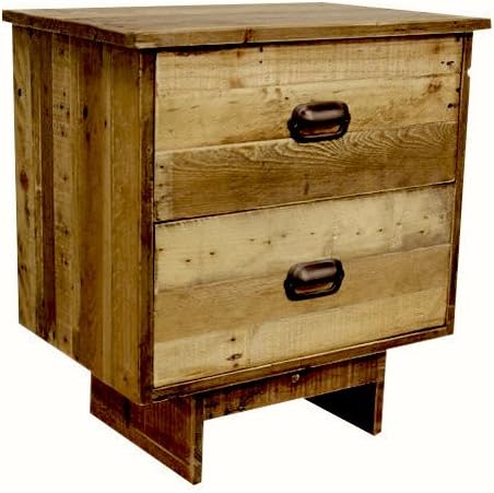 Reclaimed Wood Nightstand 2 Drawer Amazon Ca Home Kitchen