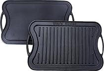 Utopia Kitchen Reversible Cast Iron Grill Griddle, 17 x 10 inch