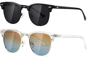 AEVOGUE Polarized Sunglasses For Women And Men Semi Rimless Frame Retro Sun Glasses AE0369