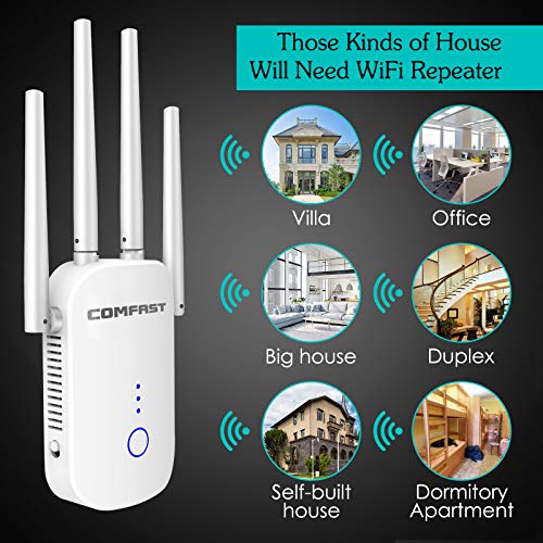 GAOAG-Repetidor-WiFi-1200Mbps-Banda-Dual-24GHz-y-5GHz-Amplificador-Senal-WiFi-Extensor-de-Red-WiFi-con-ApRepeaterRouter-Modos-4-Antenas-Puerto-LANWAN