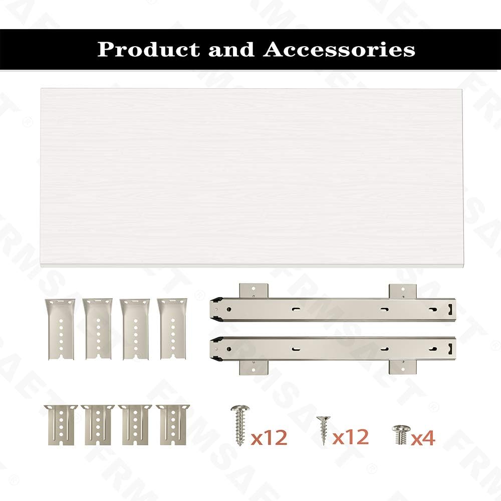 FRMSAET Furniture Accessories Office Product Suits Hardware 20/24/30 inches Keyboard Drawer Tray Wood Holder Under Desk Adjustable Height Platform. (30 inches, White): Furniture & Decor