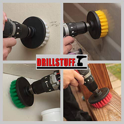 Drill Brush Attachment Power Scrubber Brush Set 4in 4 Piece Soft