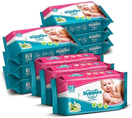 Supples Baby Wet Wipes with Aloe Vera and Vitamin E 72 Wipes