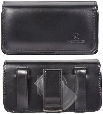 Premium Black Horizontal Leather Side Phone Case Cover Holster with Swivel Belt Clip for Straight Talk ZTE Savvy, Straight Talk ZTE Unico LTE, T-Mobile Alcatel OneTouch Evolve, T-Mobile Alcatel OneTouch Fierce, T-Mobile Blackberry Q10