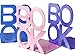 Fasmov Cute Book Nonskid Bookends Art Bookend,1Pair (Pink)