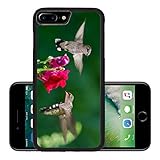 Luxlady Premium Apple iPhone 7 Plus Aluminum Backplate Bumper Snap Case IMAGE ID 21359764 closeup of humming birds flying and feeding on red snap dragons with a green out of focus backg