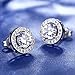 ZENI Initial Letter A-Z Stud Earrings for Women Girls, 925 Sterling Silver Cubic Zirconia Earrings, Small Disc Alphabet Studs Customize Gifts
