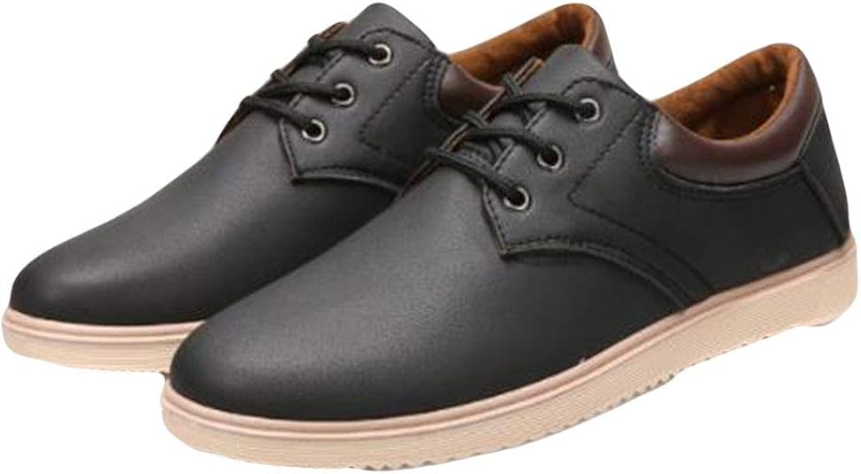 Amazon Yitong メンズ シューズ 皮靴 綿 カジュアルシューズ ビジネス 作業靴 レザー Pu 韓国風 レースアップ 撥水 歩きやすい 履きやすい 滑り止め ハンサム おしゃれ 秋冬 無地 ビジネスシューズ