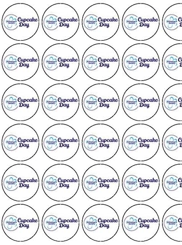 30x Alzheimer's Society Cupcake Day 1.5" (3.8cm) PRE-Cut Premium Rice Paper Edible Cake Toppers